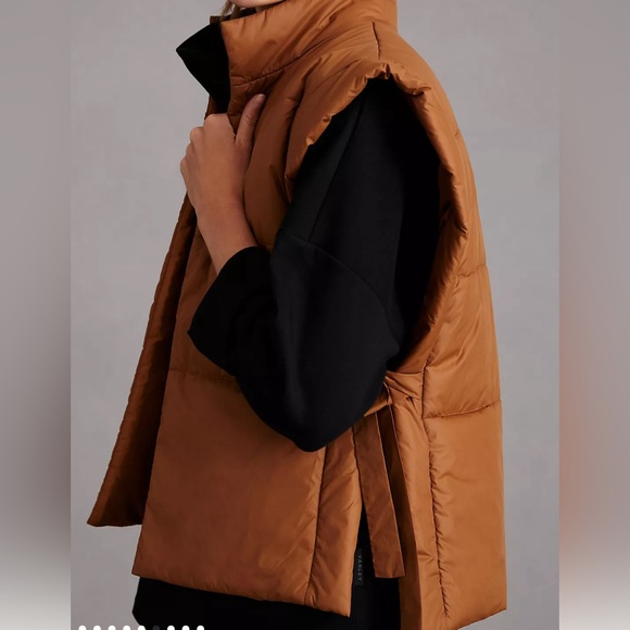Anthropologie Pilcro Packable Puffer Vest  ONE SIZE rustic in color preowned - Picture 6 of 6
